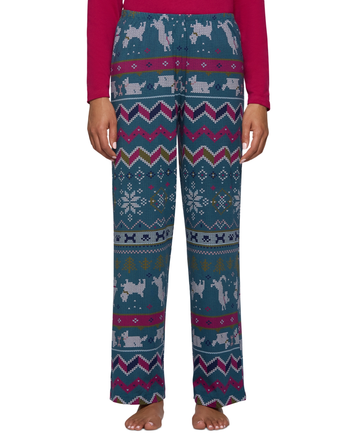 Hue Women's Puppy Fair-Isle Long Pj Pants