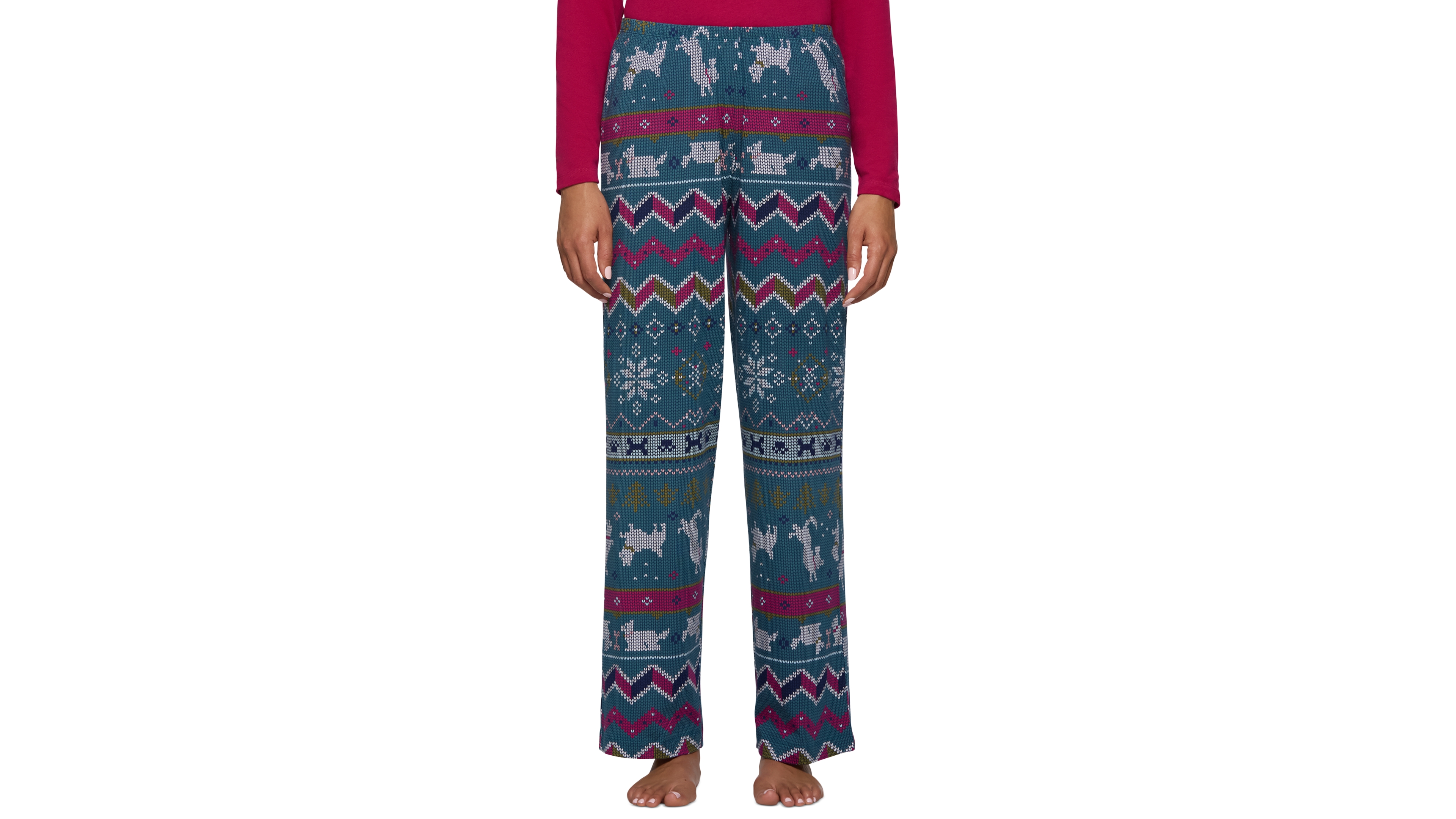 Hue Women's Puppy Fair-Isle Long Pj Pants