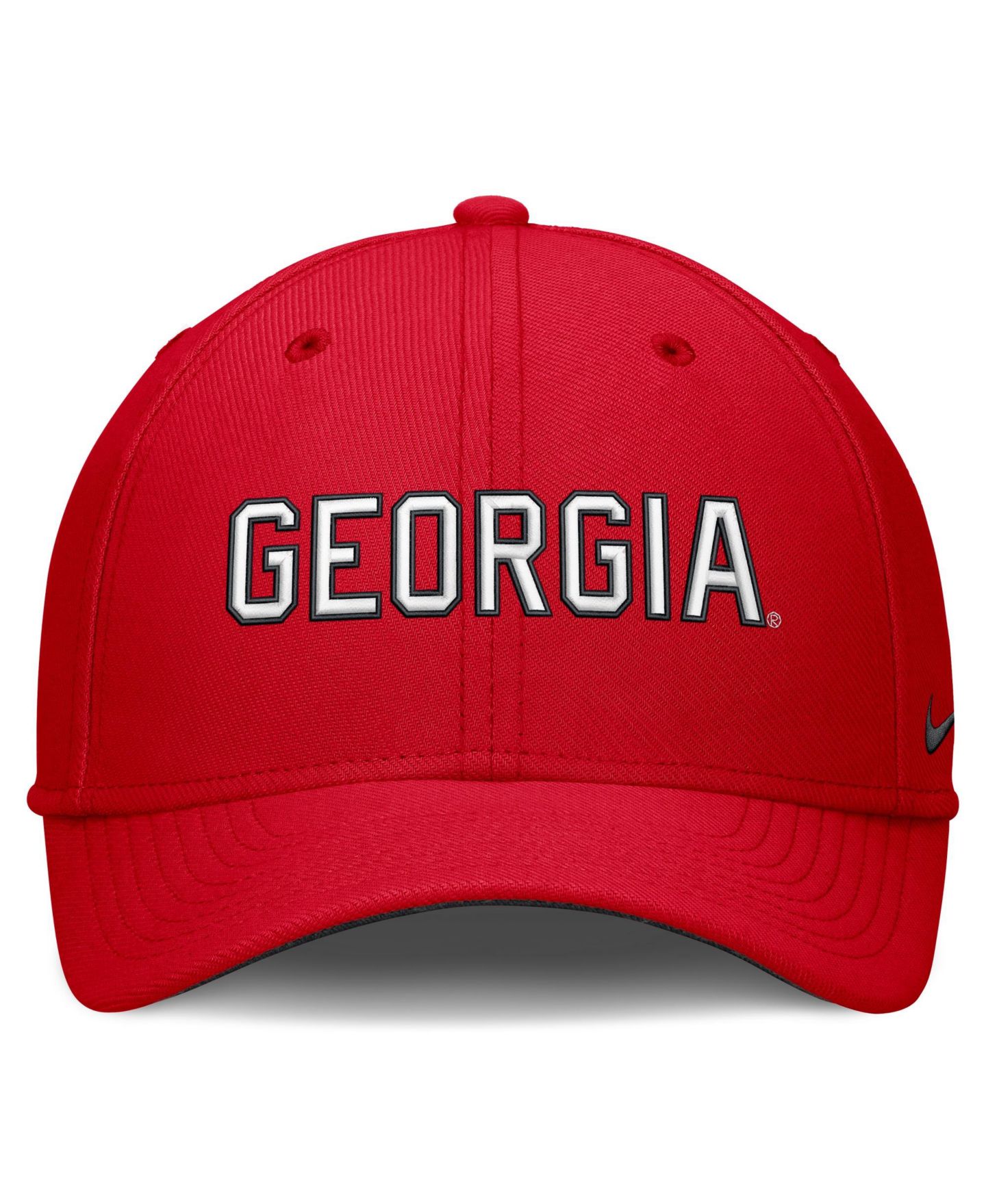 Мужская кепка Nike Red Georgia Bulldogs Primetime Team Rise Flex Hat — фото 4