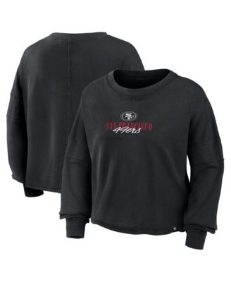 Women's Black San Francisco 49ers Oversized Chop Block Boxy Long-Sleeves Top