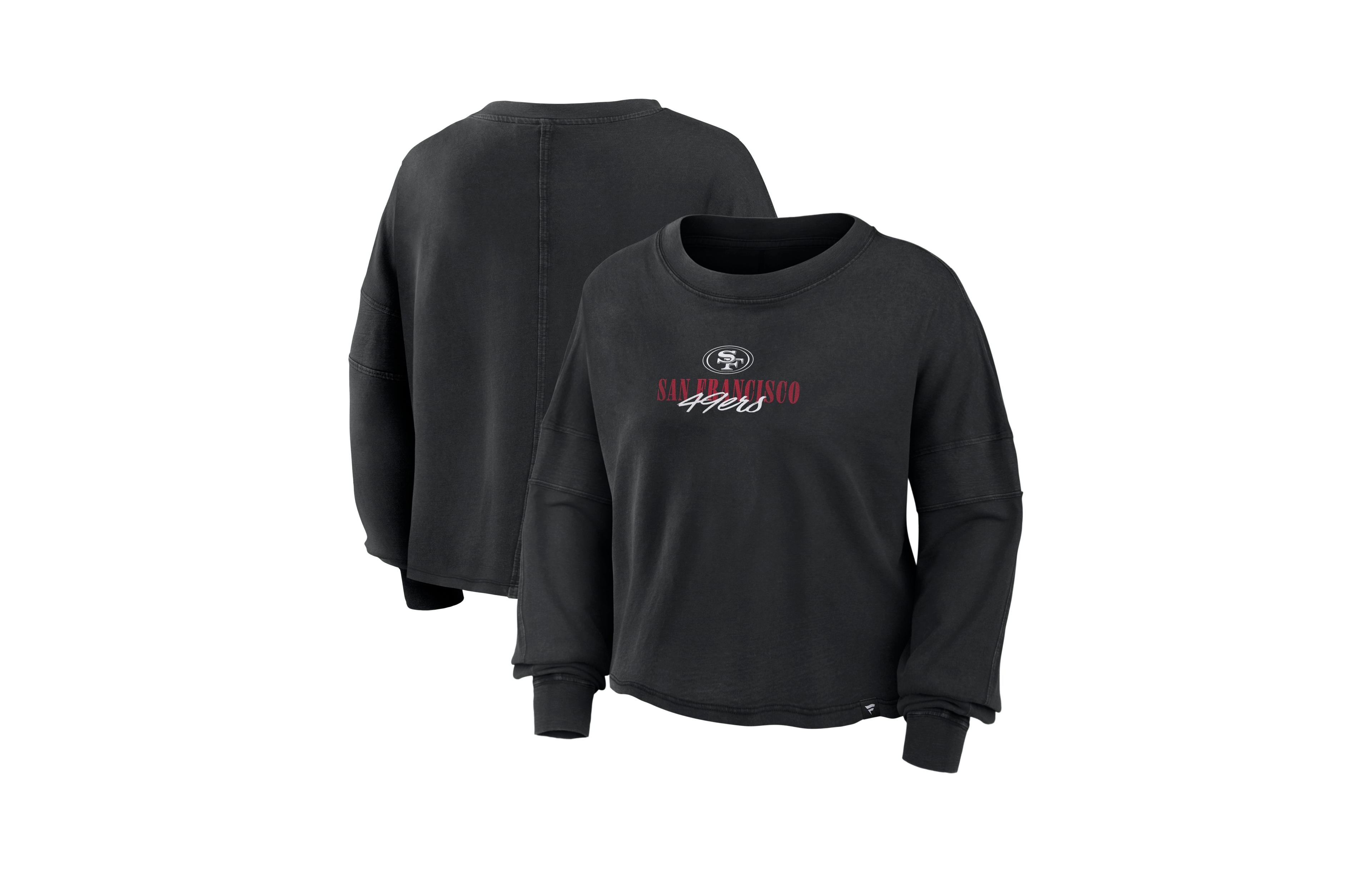 Fanatics Women's Black San Francisco 49ers Oversized Chop Block Boxy Long-Sleeves Top