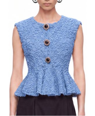 Women's Sleeveless Crewneck Peplum Top