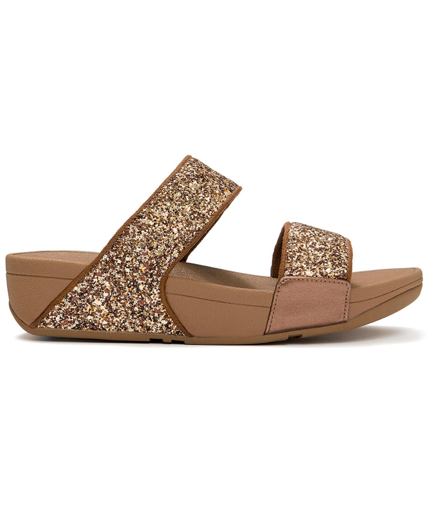 Женские сандалии FitFlop Lulu Multi-Tonal Glitter Wedge, цвет: Чёрный разноцветный — фото 10
