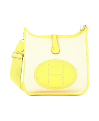 Pre-Owned HERMES PM Evelyne Bag Gen III Toile and Leather