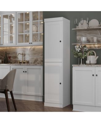  Solid Wood Tall Kitchen Pantry Cabinet, 16.5"W x 71.5"H, Modular Storage, Shaker Doors and Adjustable Shelves