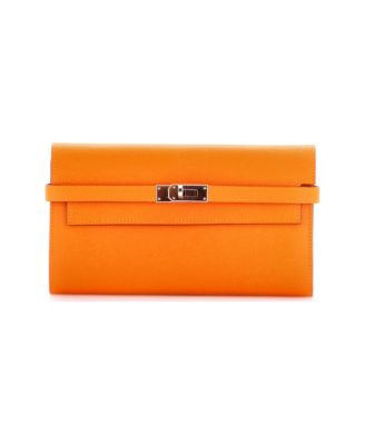 Long Kelly Verso Epsom Wallet, 7.5" W x 4.5" H x 1" D