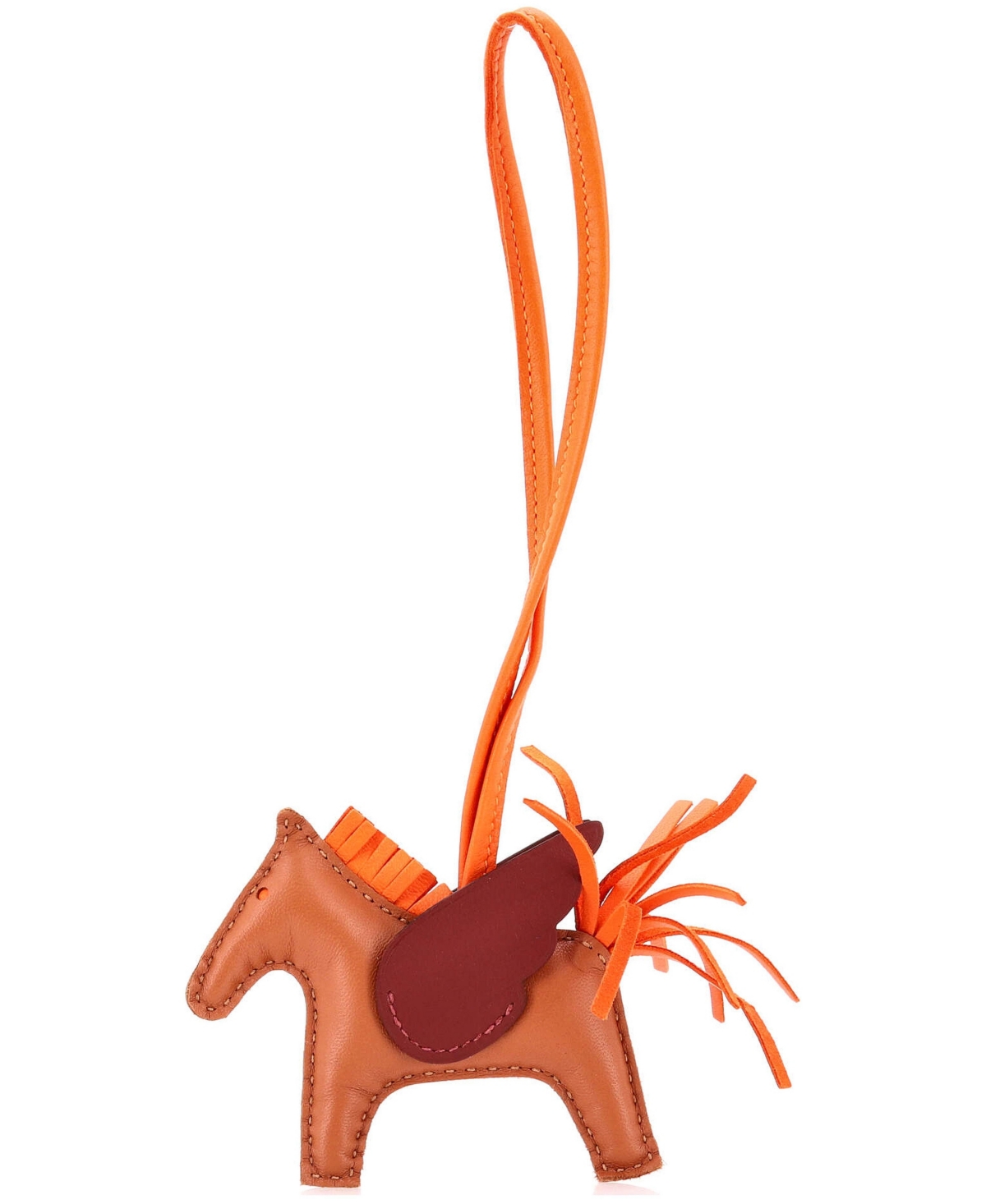 Pre-Owned Hermes Pm Pegase Rodeo Bag Charm Leather - Brown