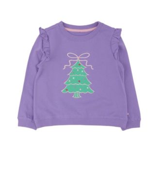 Baby Girls' Santa Joy Applique Flutter Sweatshirt