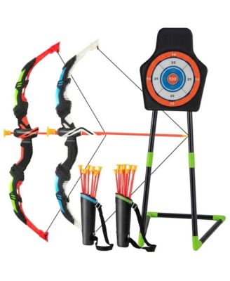 Youth Archery Bow Set with LED Light, Suction Cup Arrows, 2-in-1 Shooting Game, Ages 6+