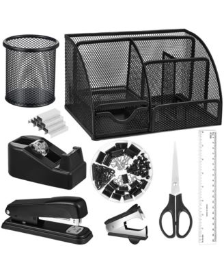 11 In 1 Desk Organizer Set Office Supplies With Stapler Tape Dispenser Pen Holder