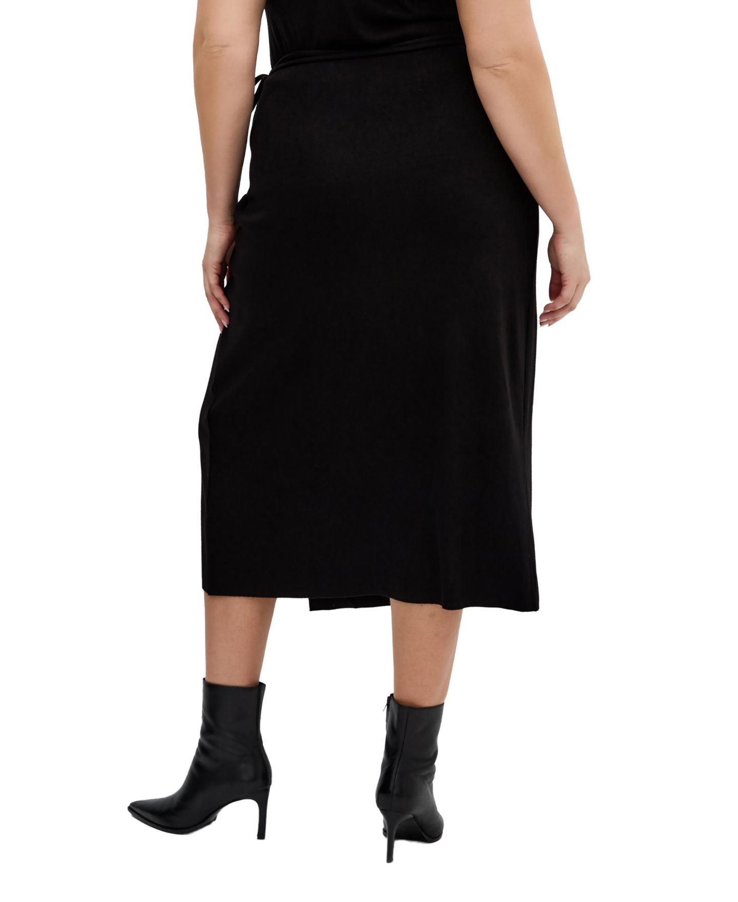 Женская юбка CITY CHIC Plus Size Callie Wrap Knit Midi, цвет: Чёрный — фото 2
