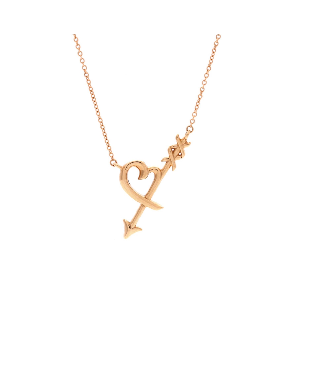 Pre-Owned Tiffany & Co Paloma Picasso Graffiti Heart and Arrow Pendant Necklace - 18k rose gold