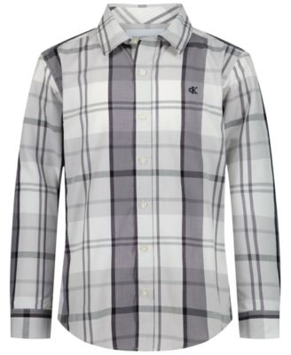 Boys' 8-20 Plaid Woven Long-Sleeve Shirt
