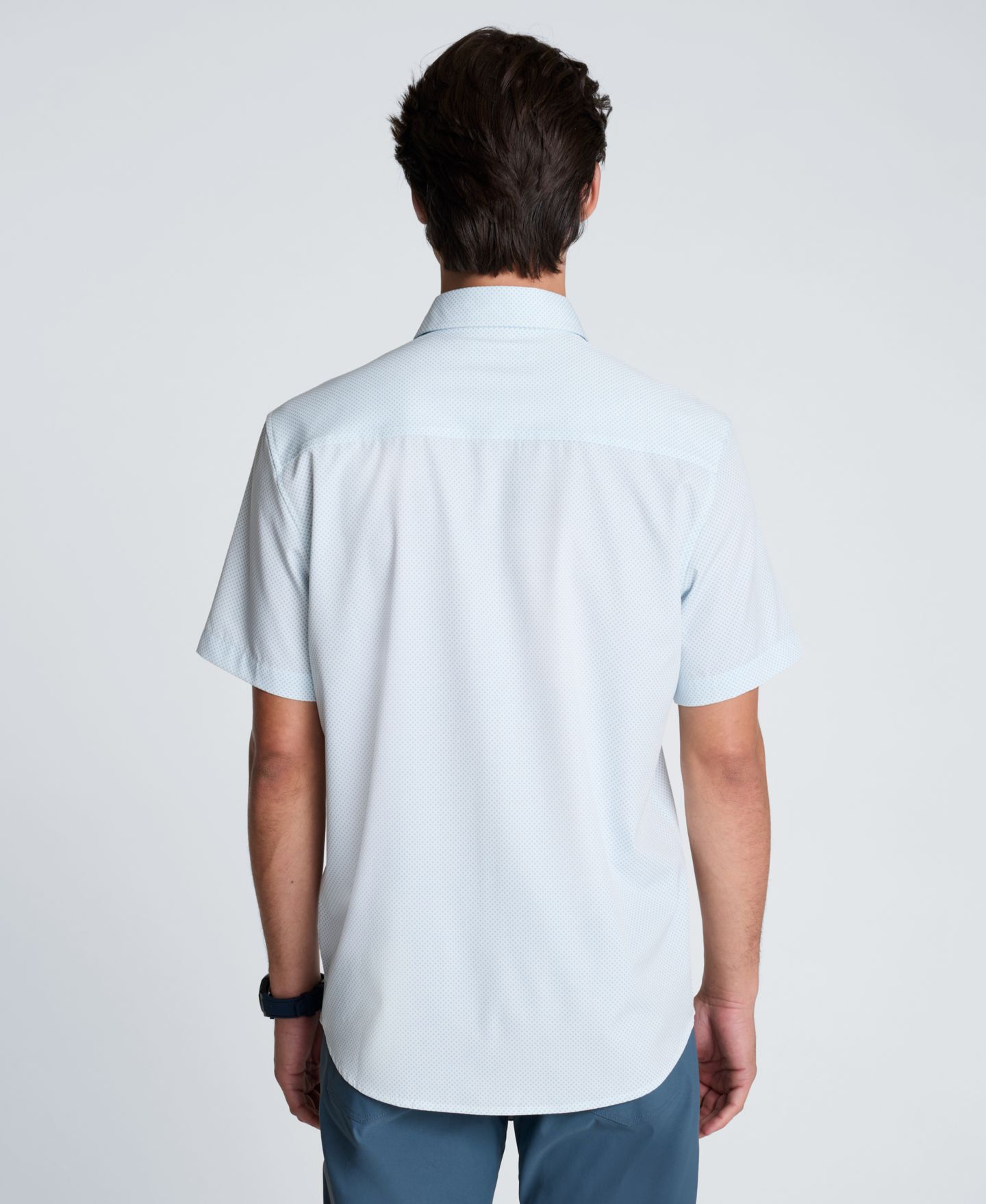 Мужская рубашка Kenneth Cole Athletic-Fit Short-Sleeve Printed, цвет: Бриллиантовый синий — фото 4