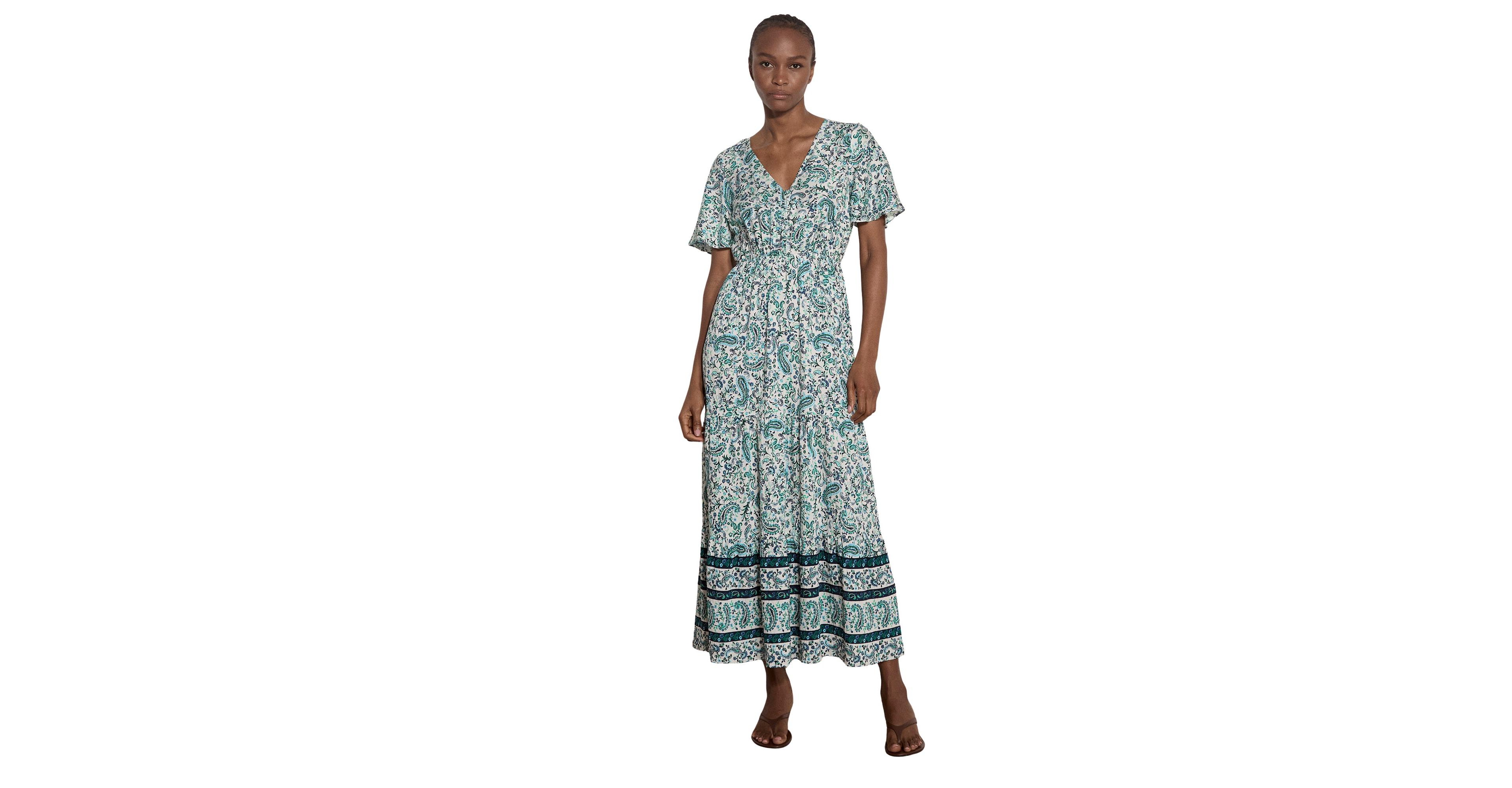 Apricot Women's Paisley-Print Maxi Angel-Sleeve Dress