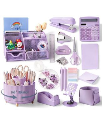360 Rotating Desk Organizer Set Complete Office Stationery Supplies Kit