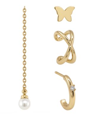 18K Gold Plated Four Piece Single Earring Set