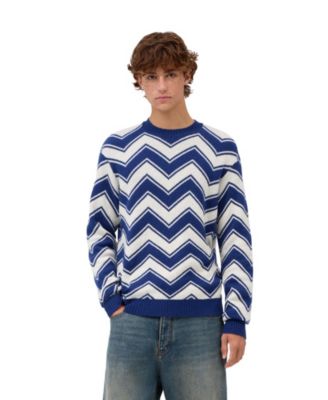 Men's Wool-Blend Chevron Crewneck Sweater
