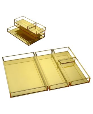 Stackable Drawer Dividers Tray Set Modular Storage For Office Home Makeup