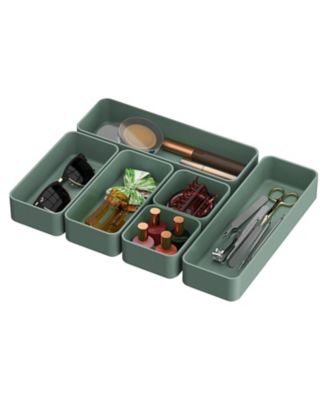 6 Piece Stackable Drawer Organizer Set Versatile Home Office Storage Trays