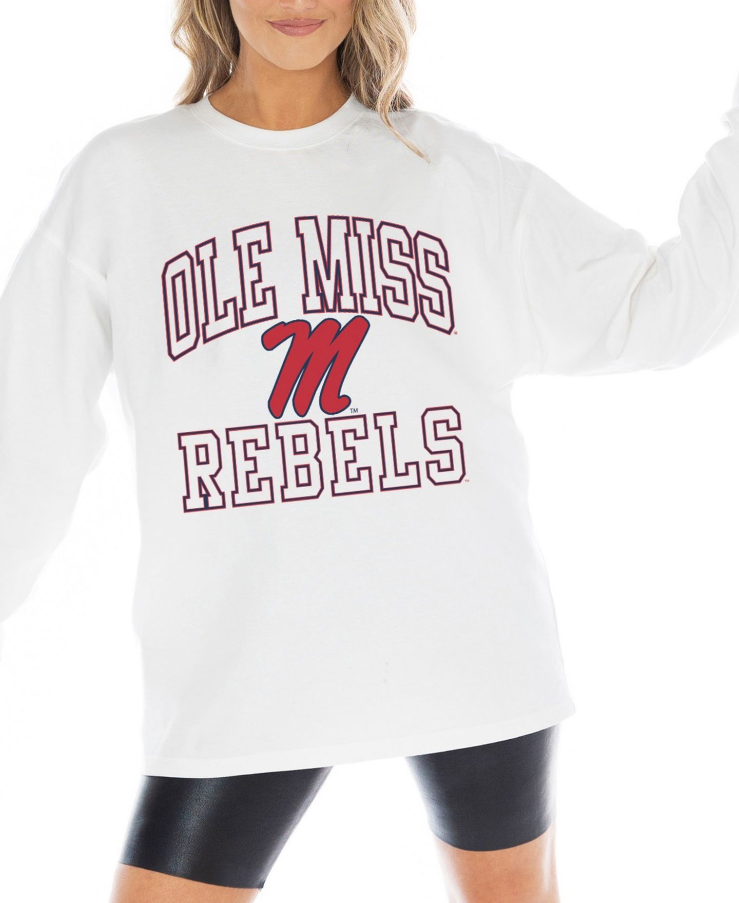 Женская футболка Gameday Couture White Ole Miss Rebels Mind Games Oversized Long-Sleeve — фото 5