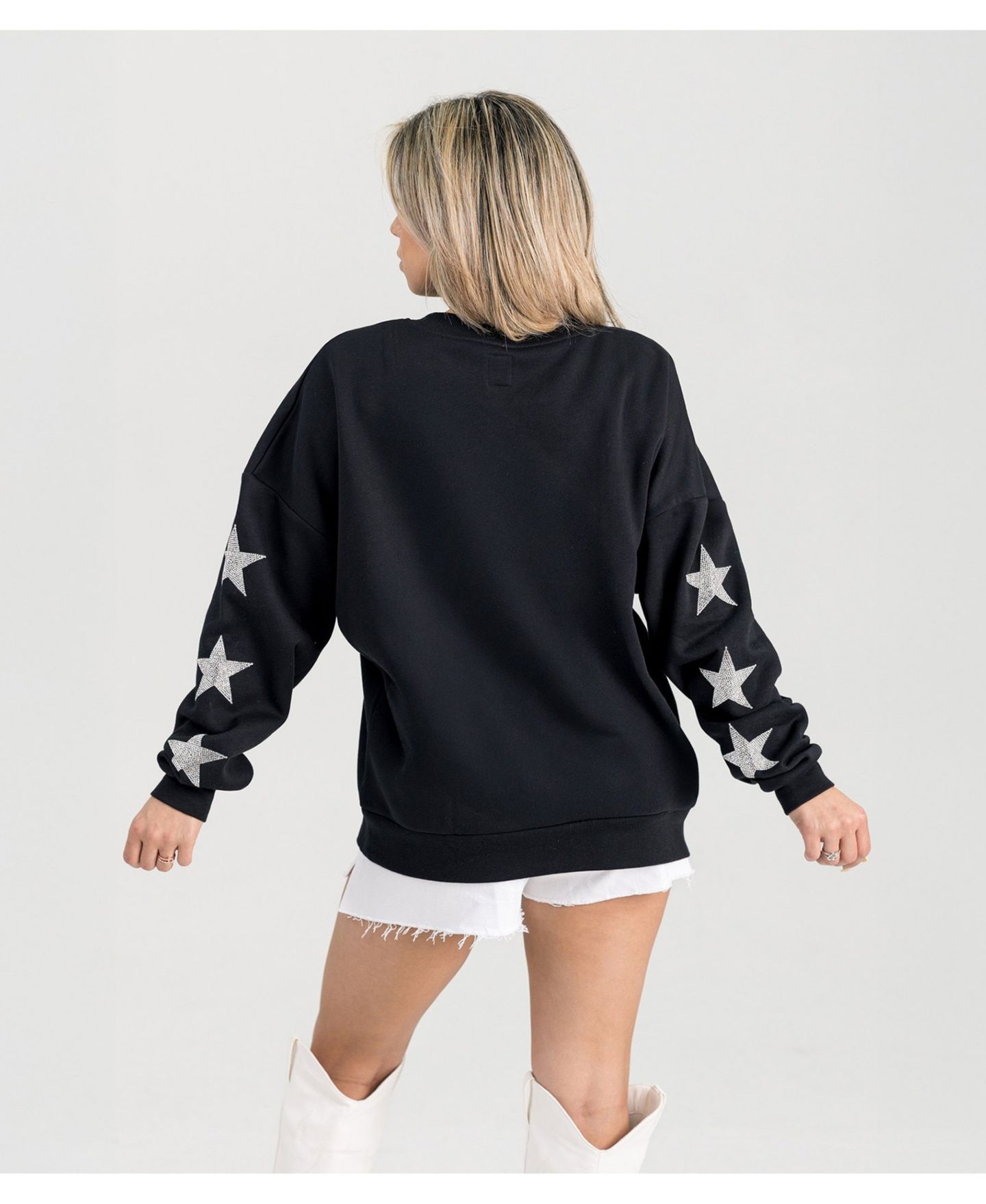 Женская толстовка Gameday Couture Black Baltimore Ravens Pure Victory Rhinestud Star-Sleeve Pullover — фото 3