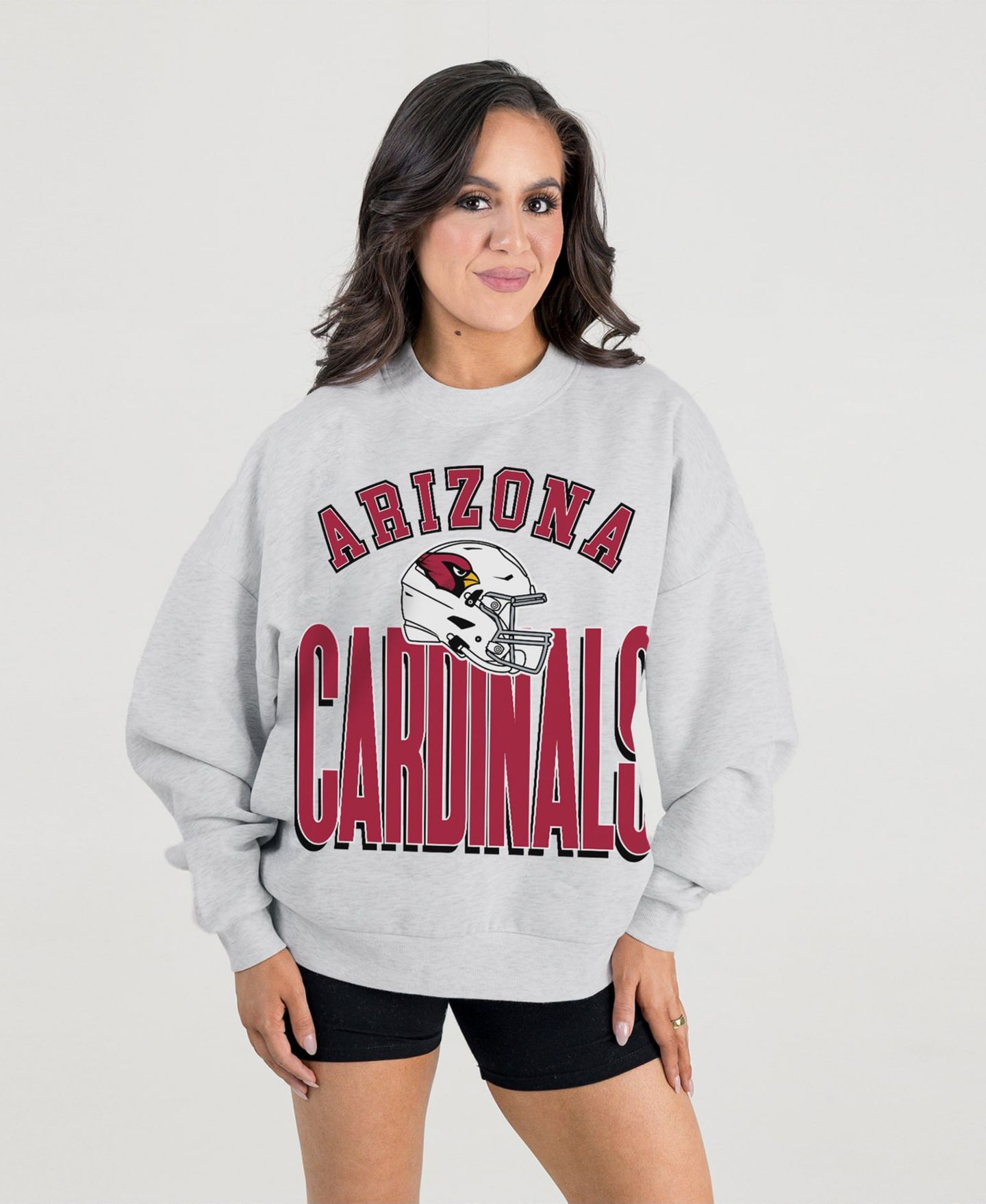 Женская толстовка Gameday Couture Ash Arizona Cardinals Fierce Focus Premium Oversized Fleece Pullover — фото 1