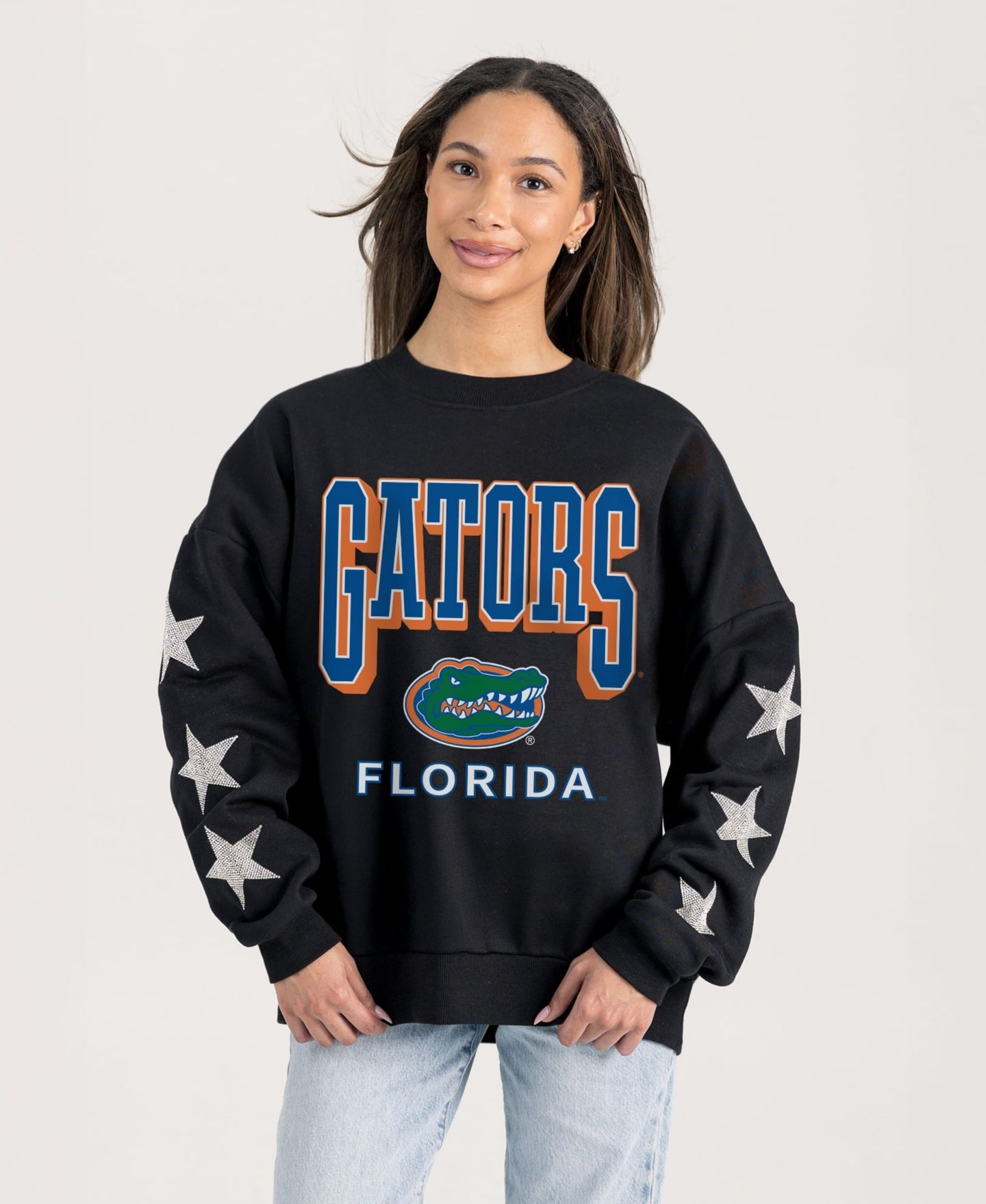 Женская толстовка Gameday Couture Black Florida Gators Pure Victory Relaxed Rhinestone Pullover — фото 1