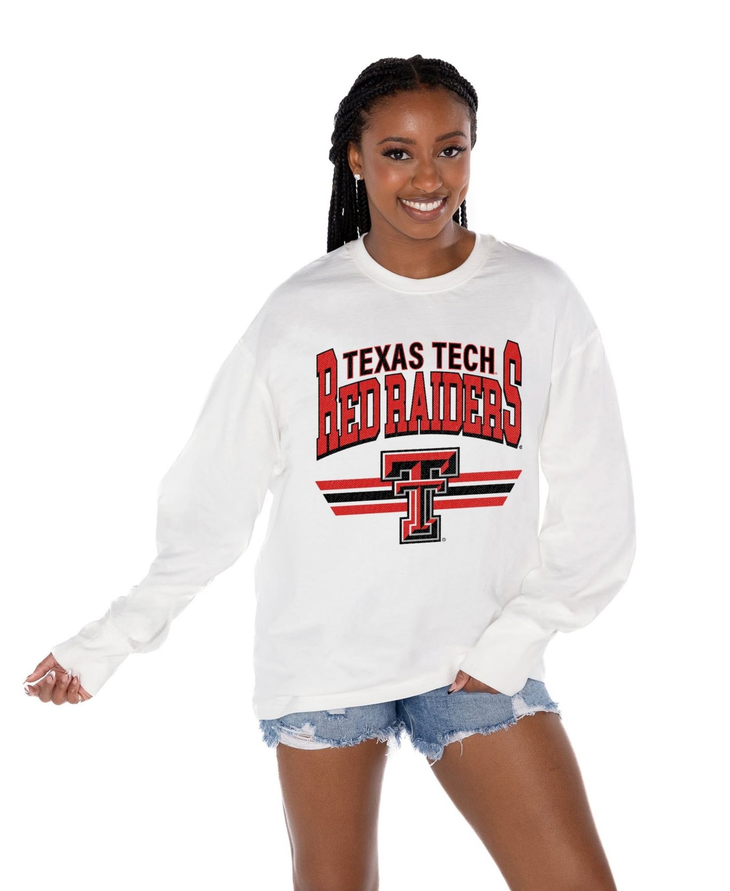 Женская футболка Gameday Couture White Texas Tech Red Raiders Oversized Swift Strike Long-Sleeve — фото 1