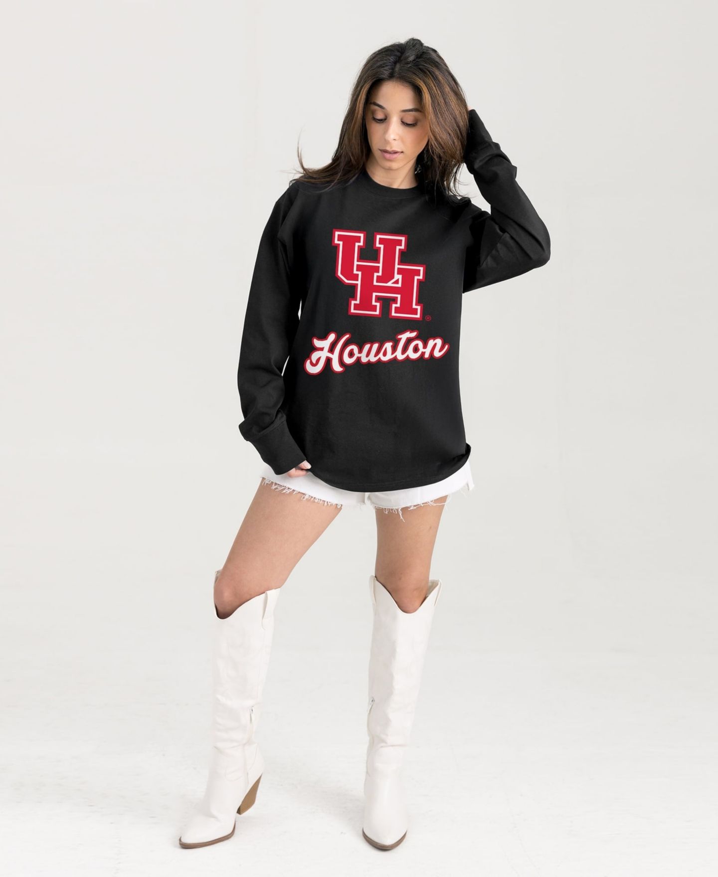 Женская футболка Gameday Couture Black Houston Cougars Oversized Honor Roll Long-Sleeve — фото 1