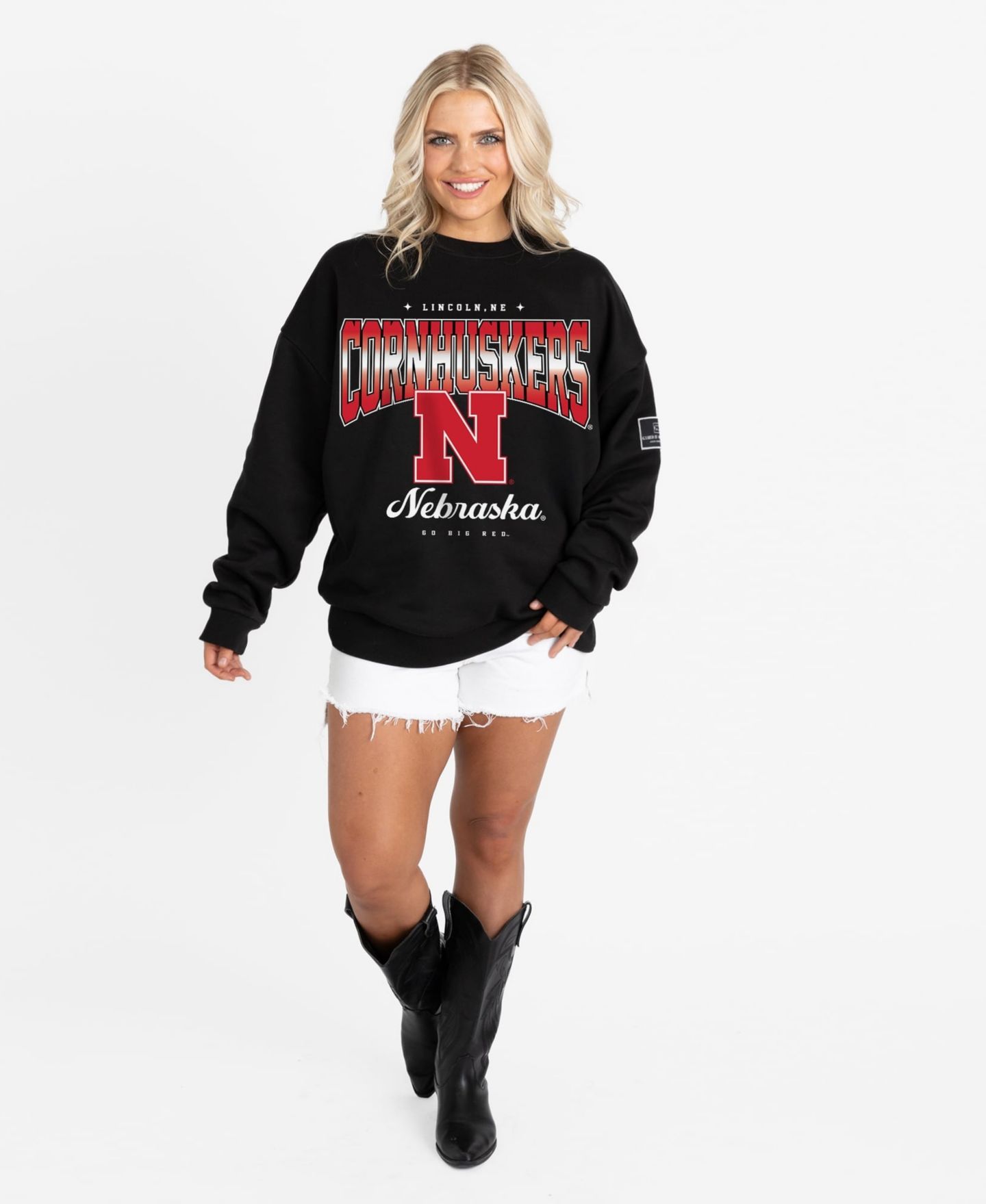 Женская толстовка Gameday Couture Black Nebraska Huskers Oversized Powerhouse Play Black Label Premium Fleece — фото 5
