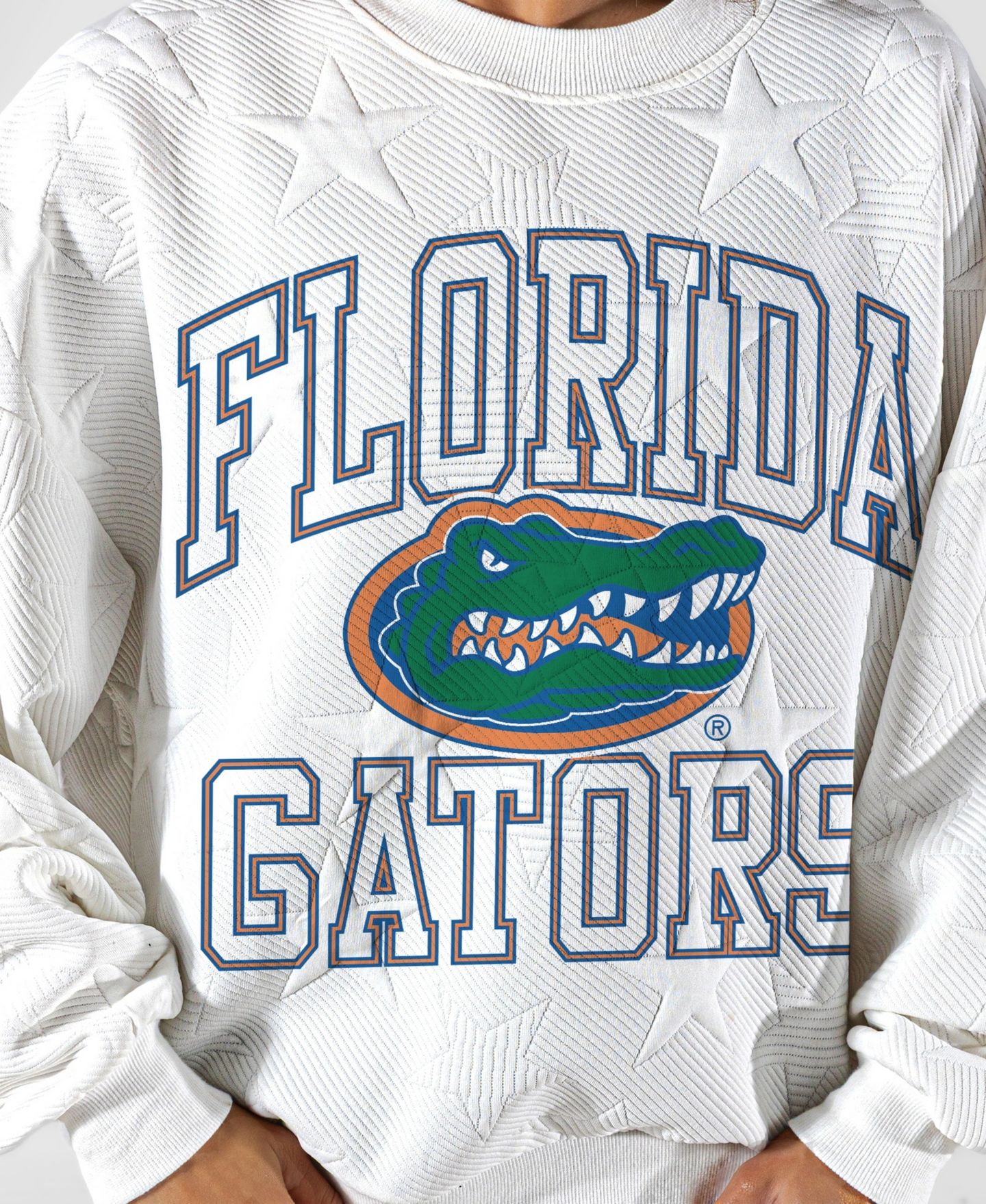Женская толстовка Gameday Couture White Florida Gators Big Play Energy Tonal Star Embossed — фото 5