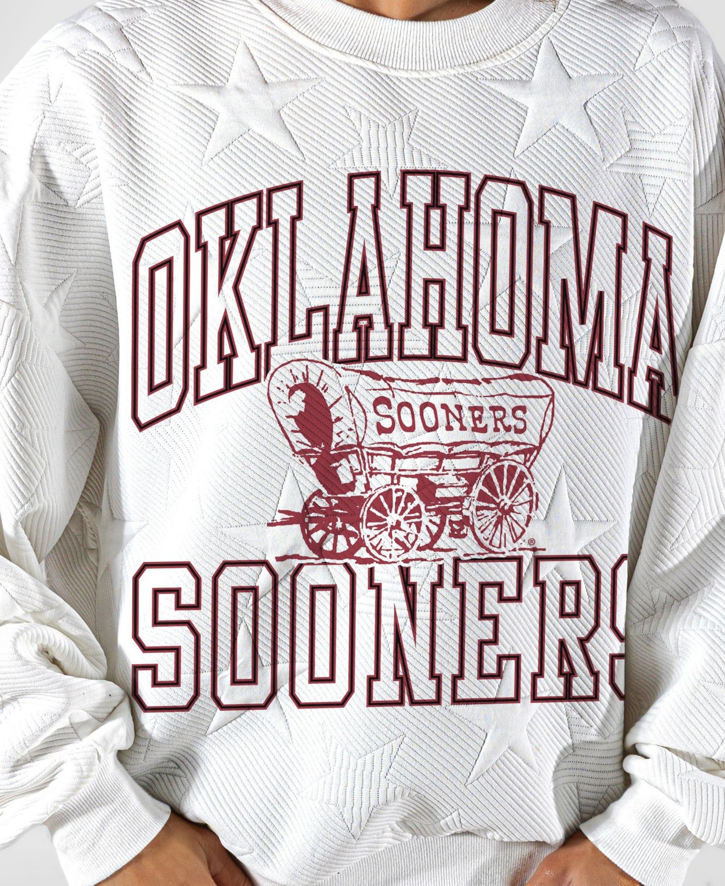 Женская толстовка Gameday Couture White Oklahoma Sooners Big Play Energy Tonal Star Embossed — фото 5