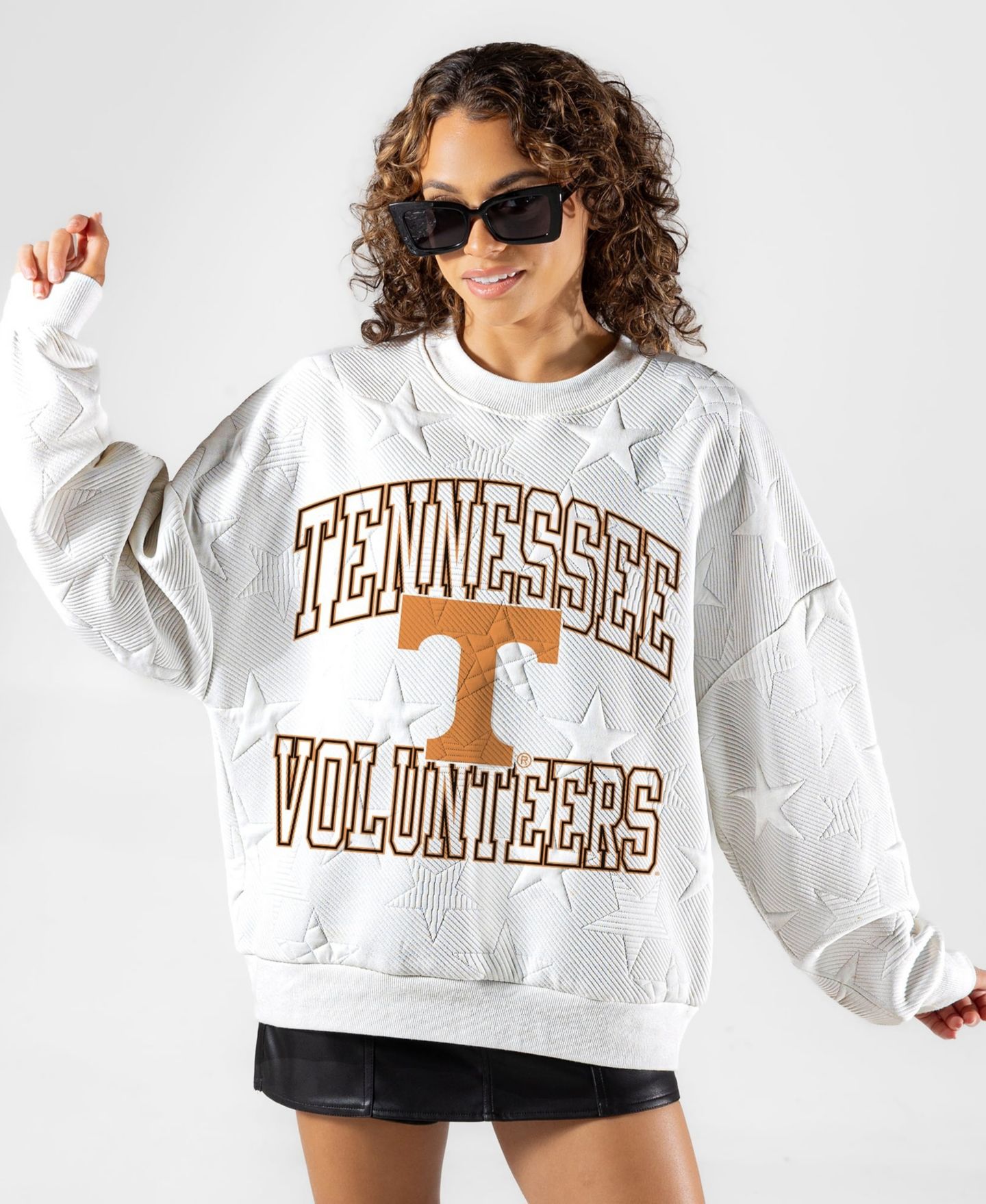 Женская толстовка Gameday Couture White Tennessee Volunteers Big Play Energy Tonal Star Embossed — фото 1