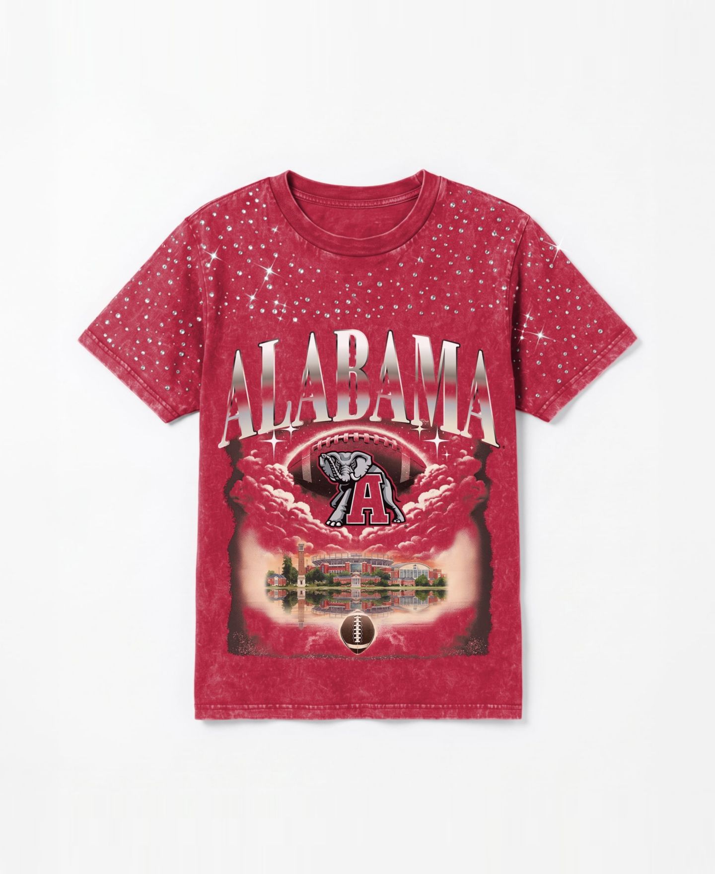Женская футболка Gameday Couture Crimson Alabama Crimson Tide Sky's the Limit Washed Micro Rhinestone — фото 5