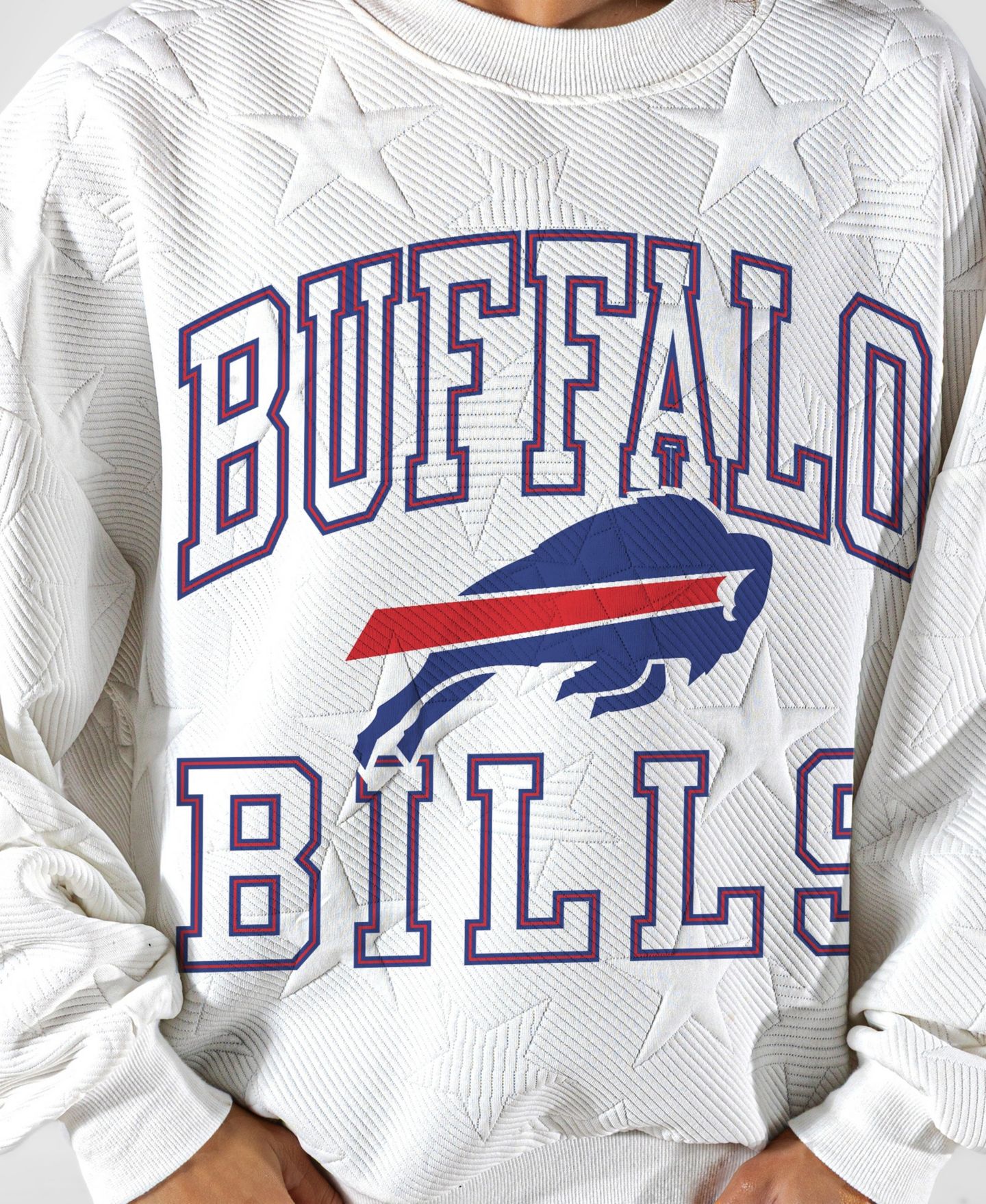 Женская толстовка Gameday Couture White Buffalo Bills Big Play Energy Tonal Star Embossed — фото 3