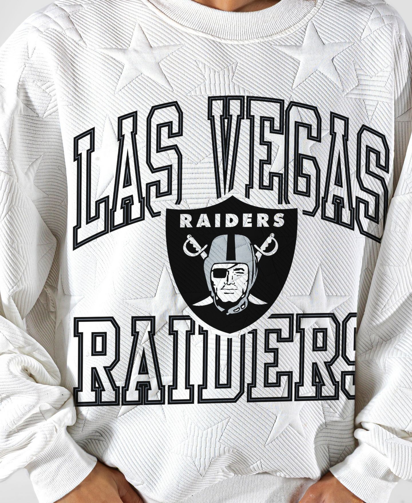 Женская толстовка Gameday Couture White Las Vegas Raiders Big Play Energy Tonal Star Embossed — фото 5