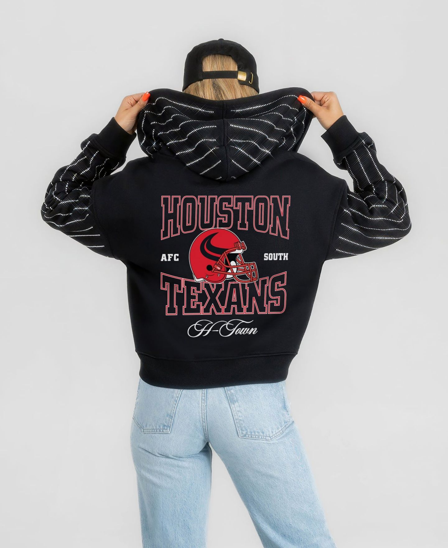 Женское худи Gameday Couture Black Houston Texans Eyes on the Prize Mid-Crop Full-Zip — фото 1