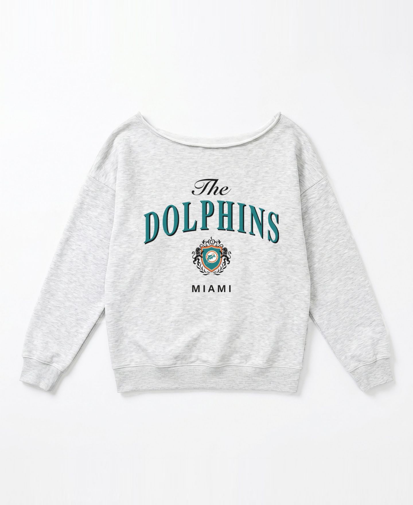 Женская толстовка Gameday Couture Ash Miami Dolphins Offsides Energy Off-Shoulder — фото 4