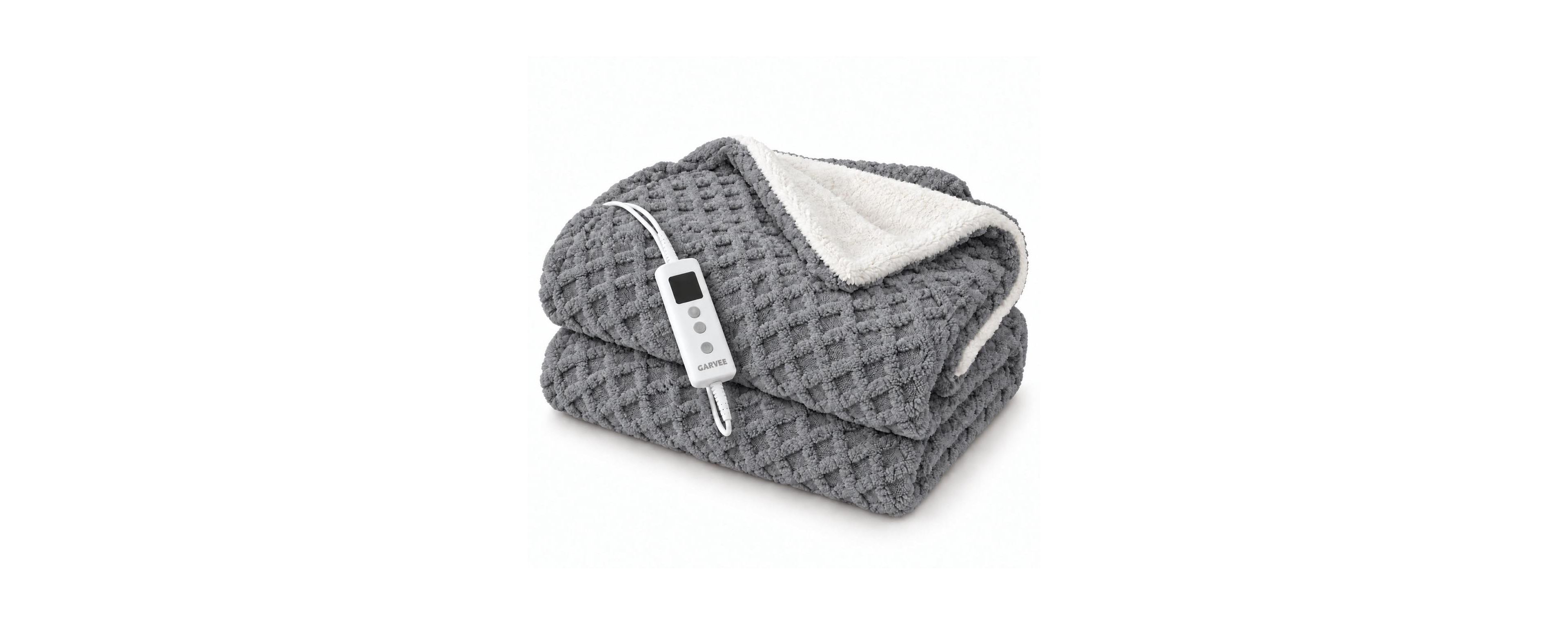 Maxsa Heated Collection 10 Heat Levels 1 9h Auto Off Lcd Controller Overheat Protection Throw Blanket
