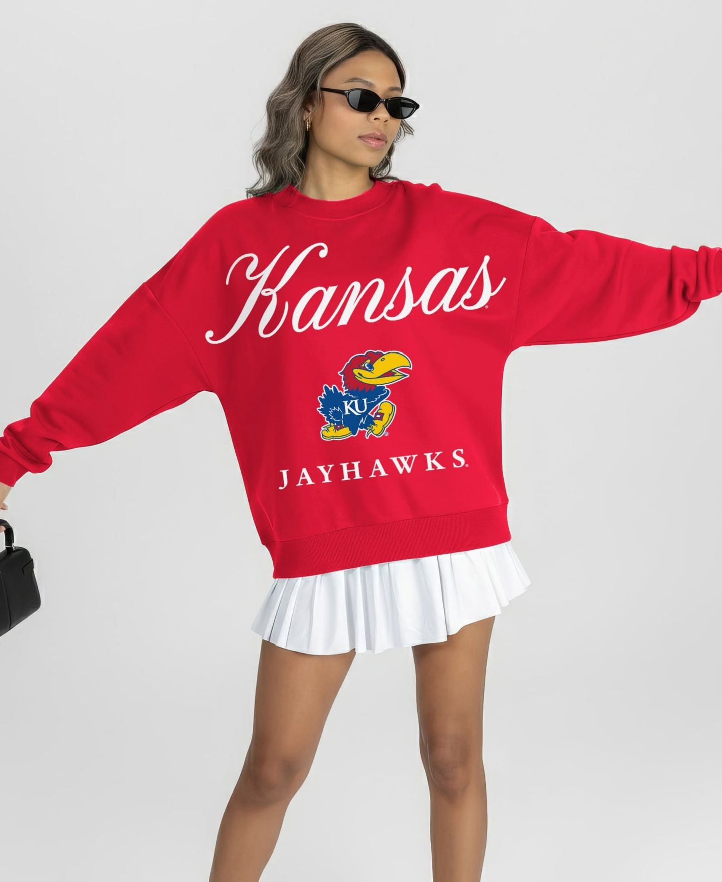 Женская толстовка Gameday Couture Red Kansas Jayhawks Legacy Club Oversized Premium Fleece — фото 4