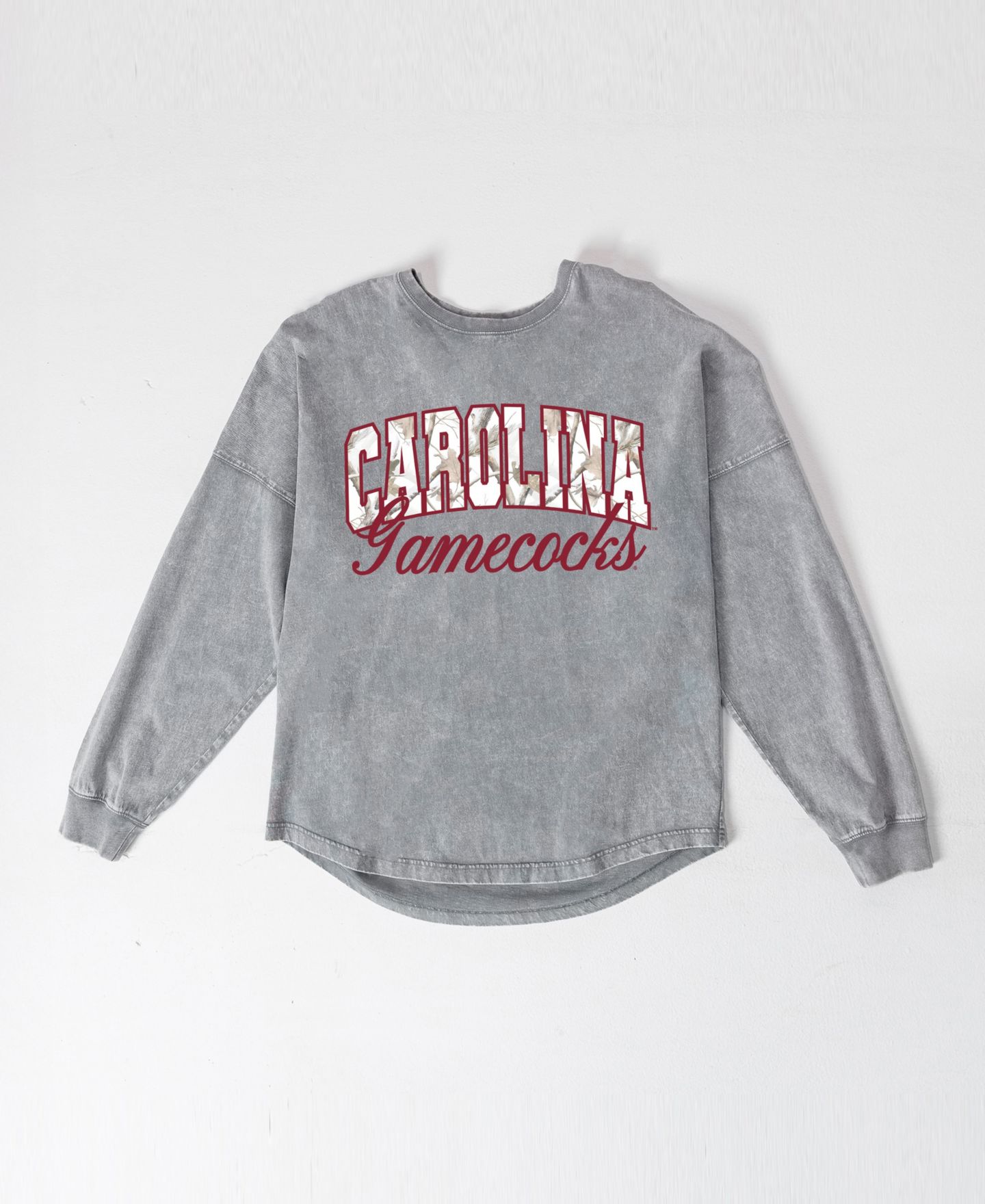Женская футболка Gameday Couture Gray South Carolina Gamecocks Snow Wash Oversized Long-Sleeve — фото 6