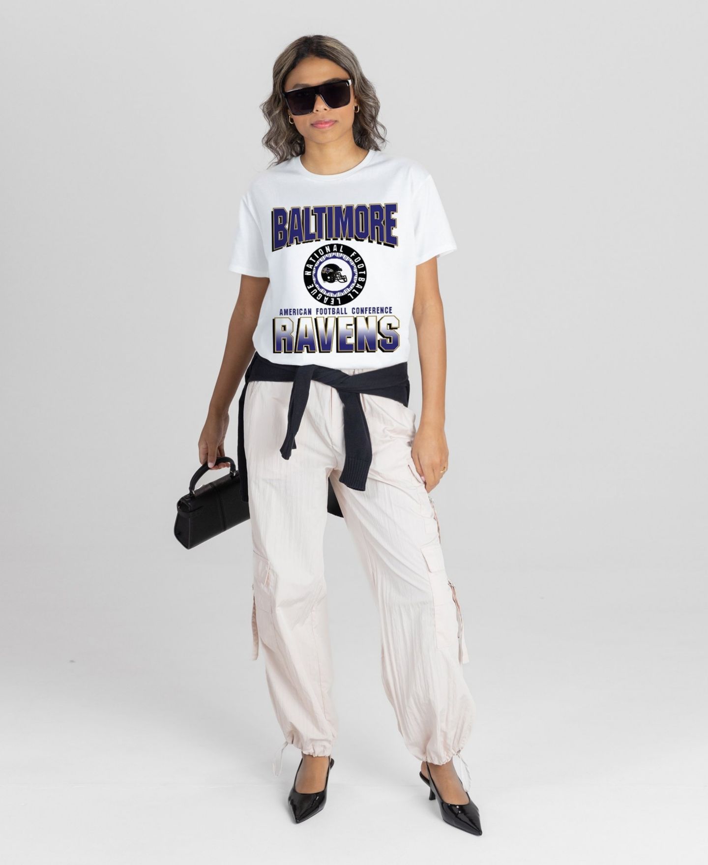Женская футболка Gameday Couture White Baltimore Ravens Oversized All-Time Classic Flowy — фото 3