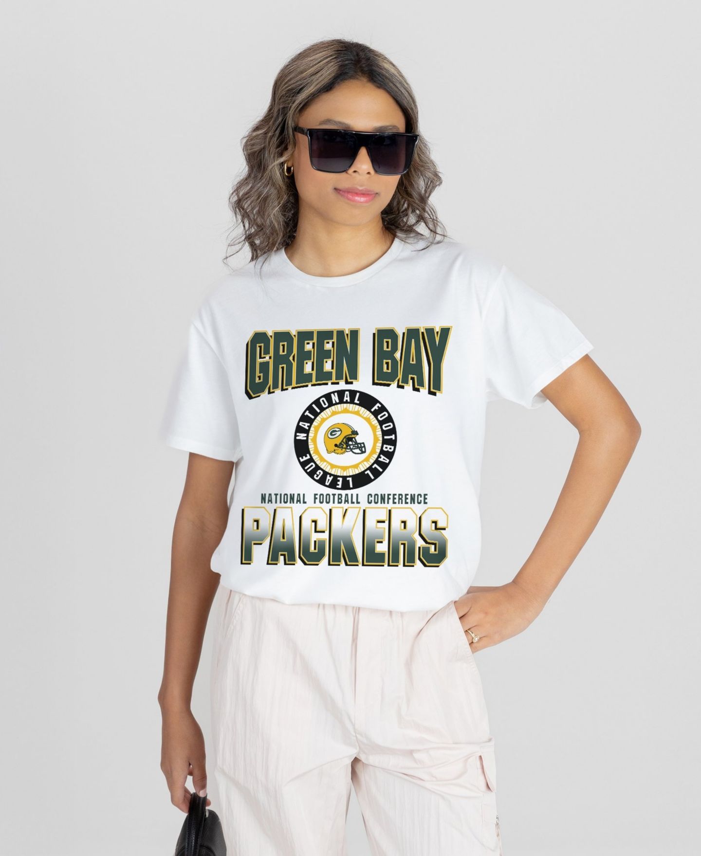 Женская футболка Gameday Couture White Green Bay Packers Oversized All-Time Classic Flowy — фото 1