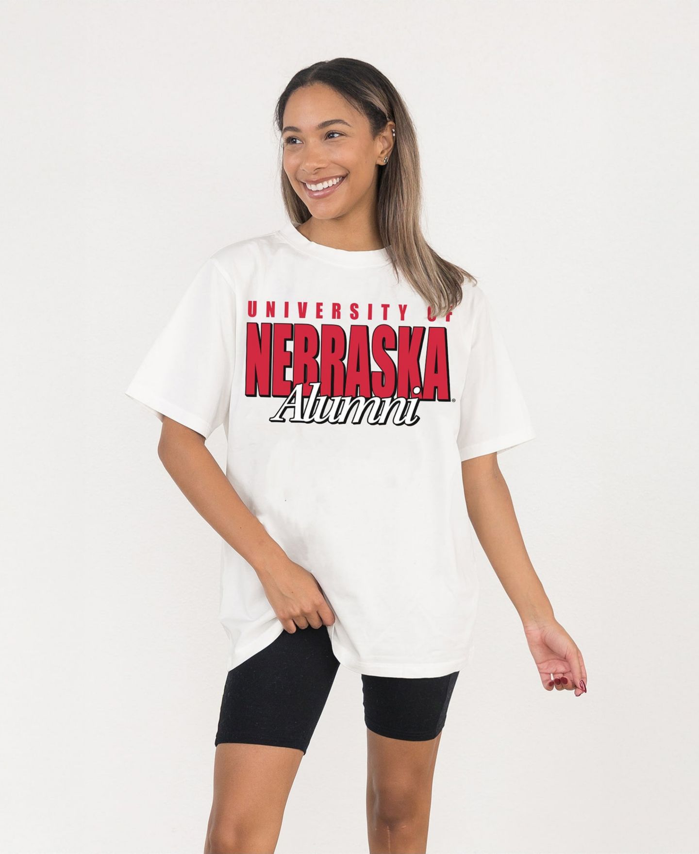 Женская футболка Gameday Couture Cream Nebraska Huskers Alumni Era Oversized — фото 1