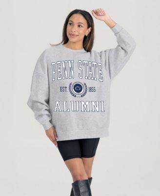 Women's Ash Penn State Nittany Lions Degree Unlocked Oversized Premium Fleece Sweatshirt