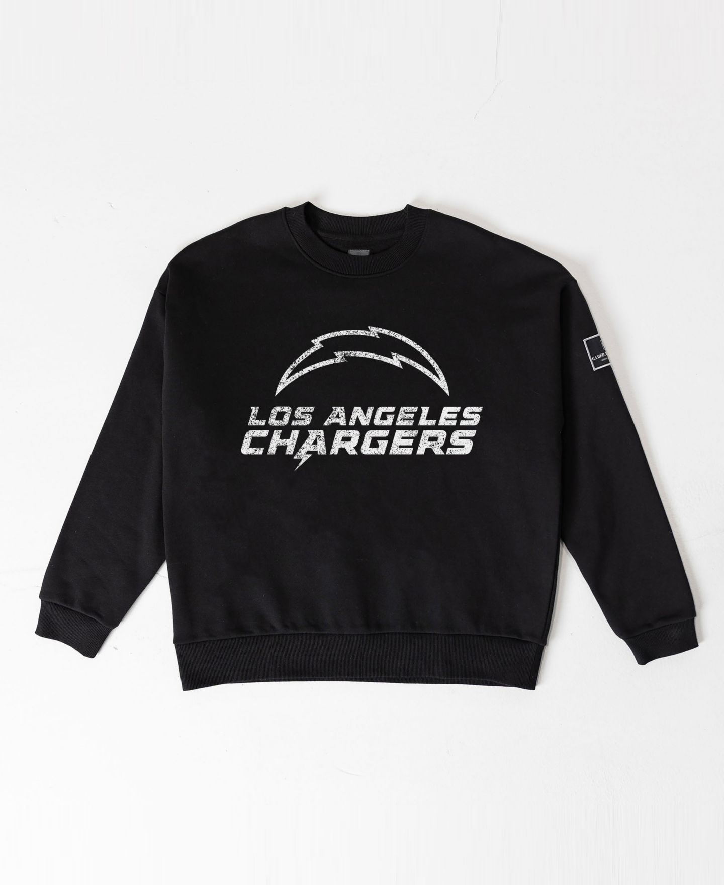 Женская толстовка Gameday Couture Black Los Angeles Chargers Bold Move Black Label Premium Drop Shoulder — фото 4