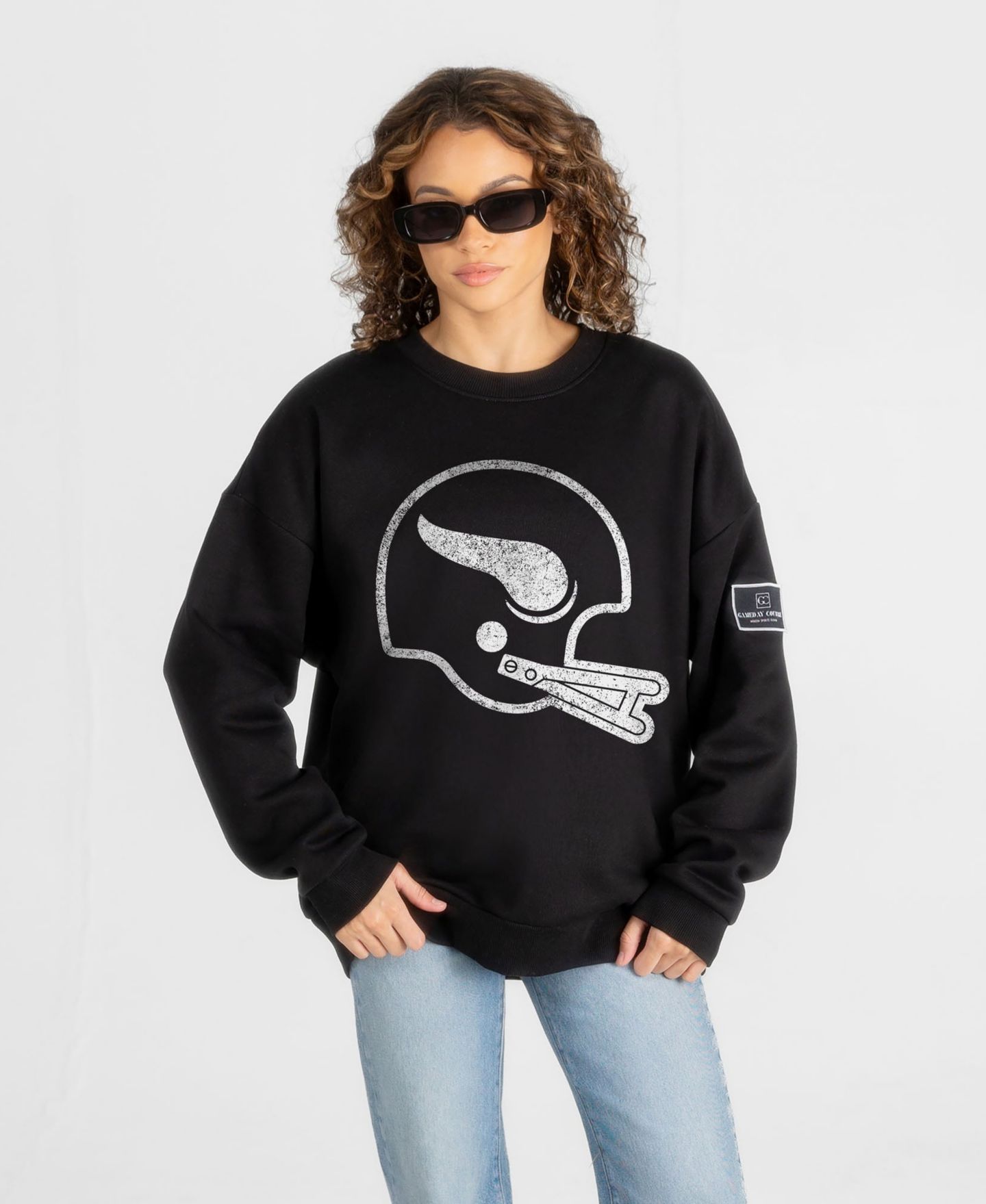 Женская толстовка Gameday Couture Black Minnesota Vikings Bold Move Black Label Premium Drop Shoulder — фото 1