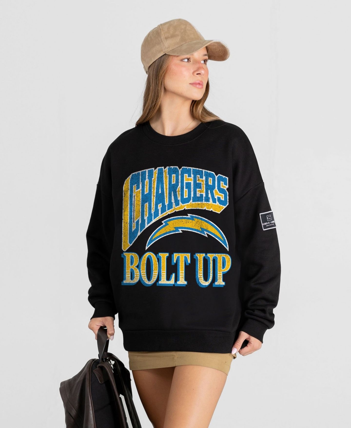 Женская толстовка Gameday Couture Black Los Angeles Chargers Victory Prime Black Label Premium Drop Shoulder — фото 4