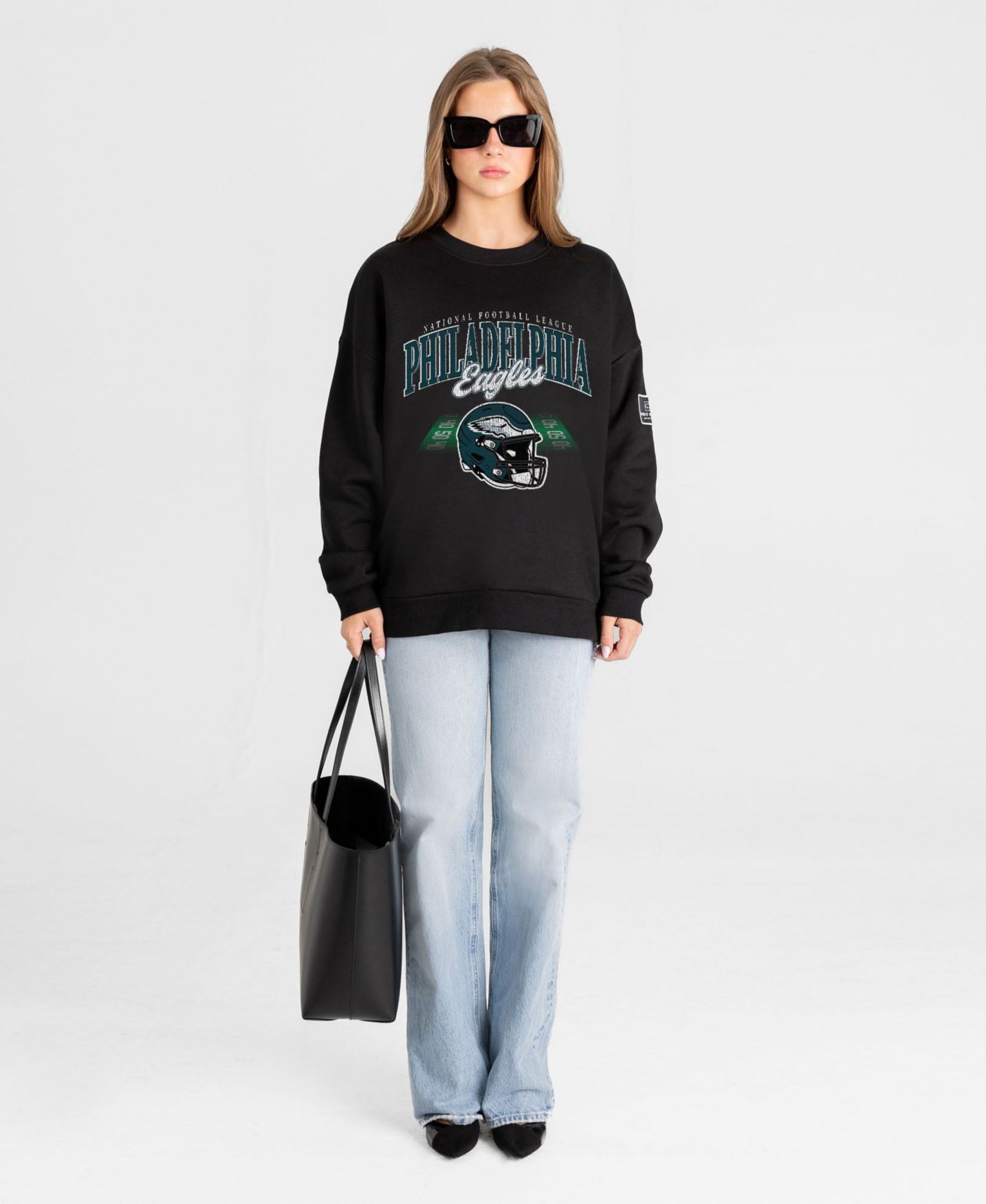 Женская толстовка Gameday Couture Black Philadelphia Eagles Field Focus Black Label Premium Drop Shoulder — фото 4